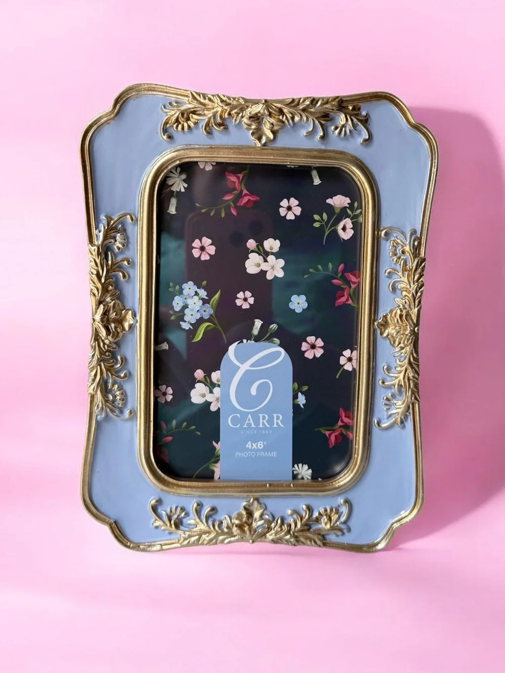 Lavender and Gold Ornate Photo Frame 4”x6” photo
